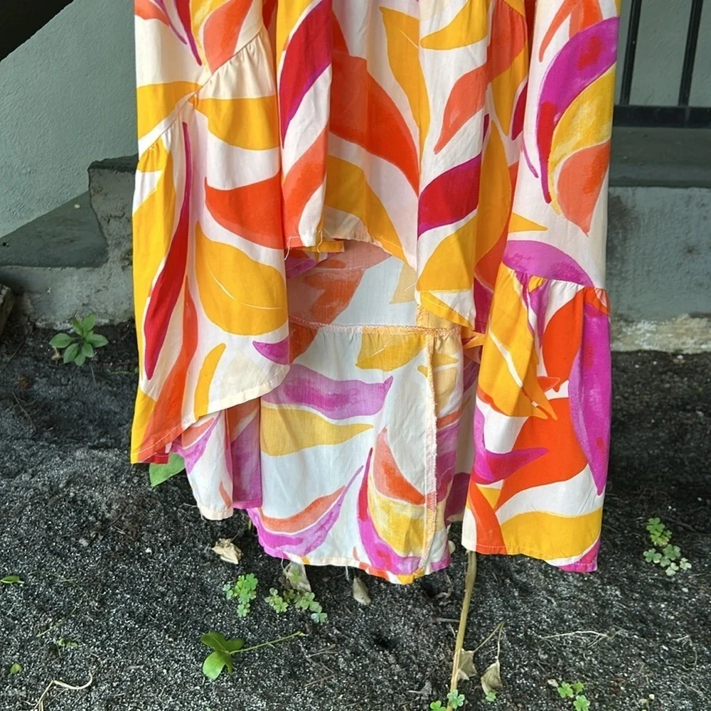 Anthropologie Abel the Label High Low Maxi Dress Wedding Guest Resortwear Sz M - Picture 4 of 8